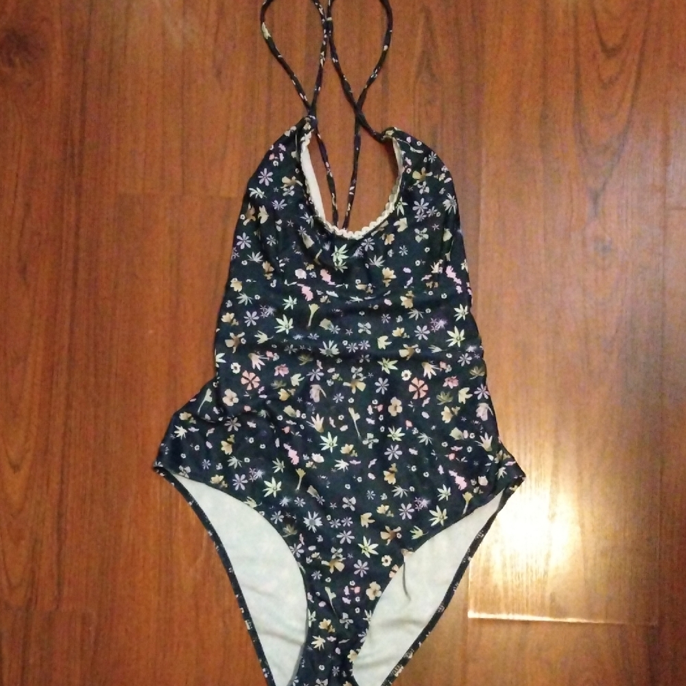 Floral Halter One-Piece Swimsuit